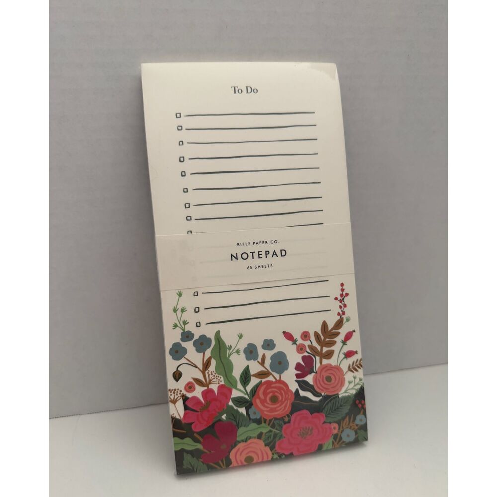 Rifle Paper Co To Do Notepad with Magnet Cream Floral NWT Stationery